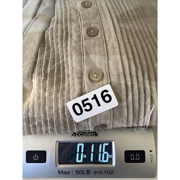 TAHARI Women’s Linen Blend Dress Size L Tan Classic Minimalist Lagenlook Beachy - Picture 8 of 8